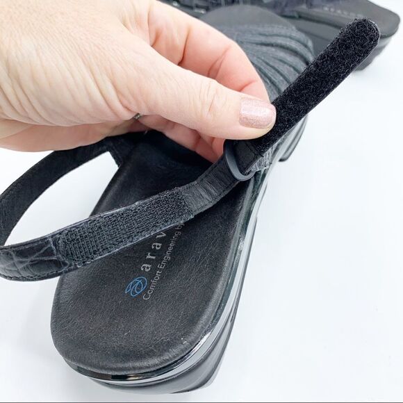 Aravon New‎ Balance Combination Last Black Leather Sandals 11 Narrow - Picture 8 of 12